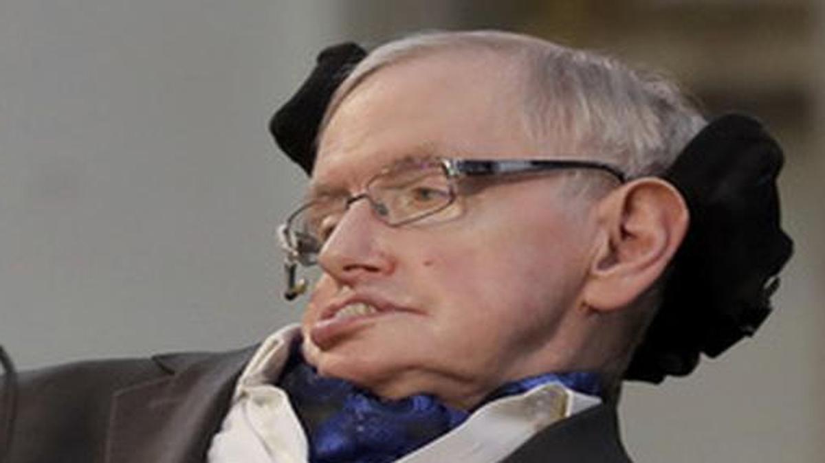 Britain's Professor Stephen Hawking delivers a keynote speech as he receives the Honorary Freedom of the City of London during a ceremony at the Guildhall in the City of London, earlier this month.