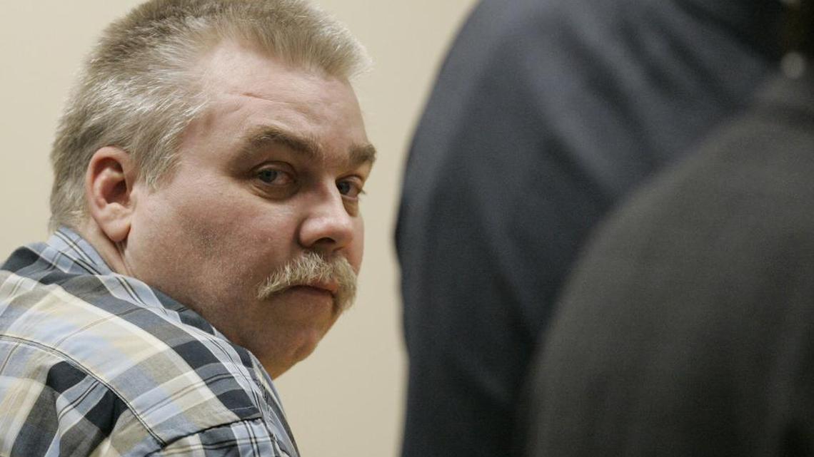 Steven Avery looks around the courtroom during his trial in 2007. Avery was found guilty of first-degree intentional homicide in the murder of photographer Teresa Halbach. Avery, who spent 18 years in prison for a rape he didn't commit only to be convicted of committing a murder three years after he left prison, has said he is confident he will again be exonerated.