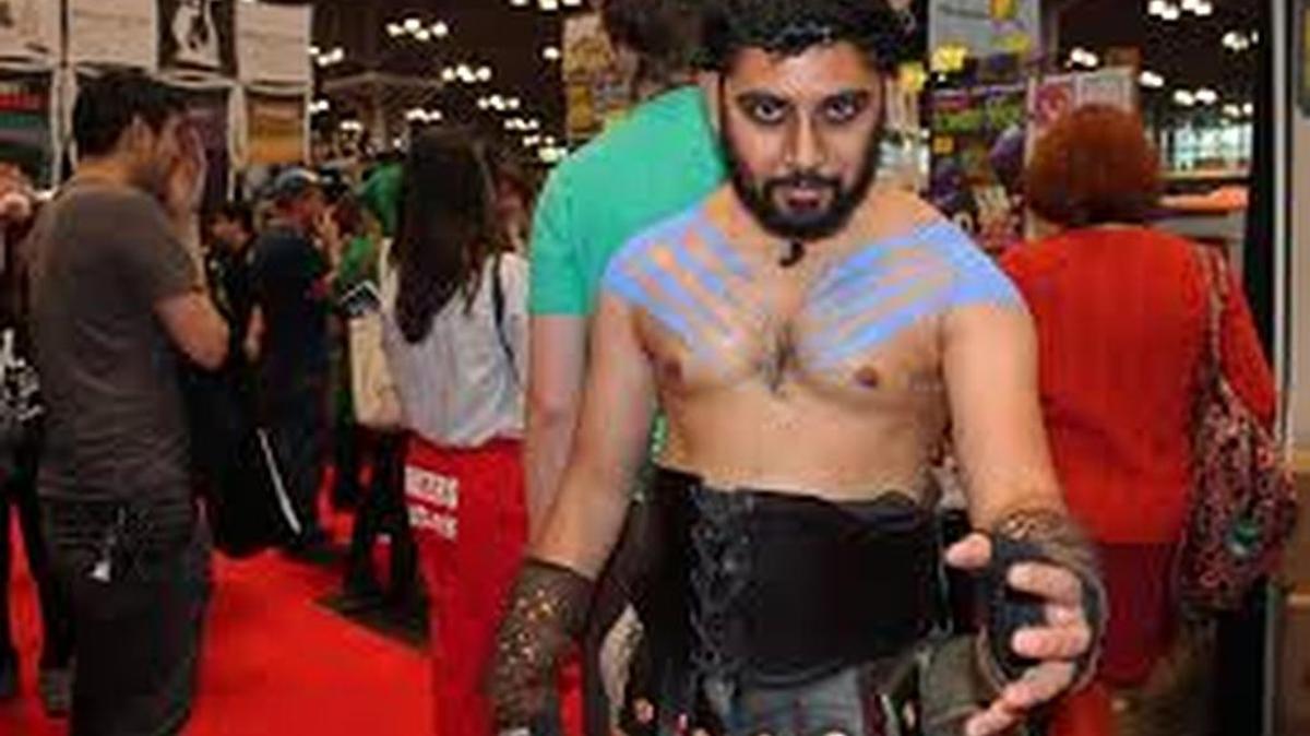 A fan of “Game of Thrones” dresses as Kahl Drogo, a member of the Dothraki, a fictional people and language that is at the center of a new college course at the University of California Berkeley