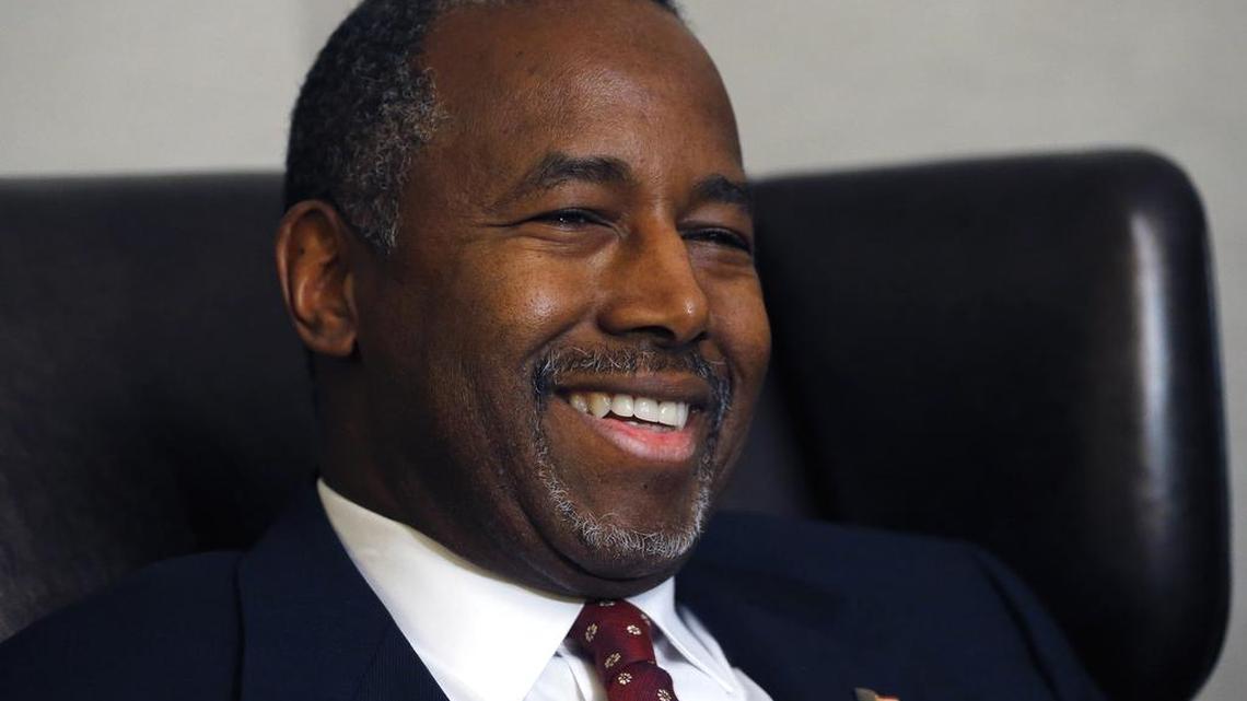 Republican presidential candidate Ben Carson discusses faith during at a hotel in Broomfield, Colo., Wednesday, Oct. 28, 2015.