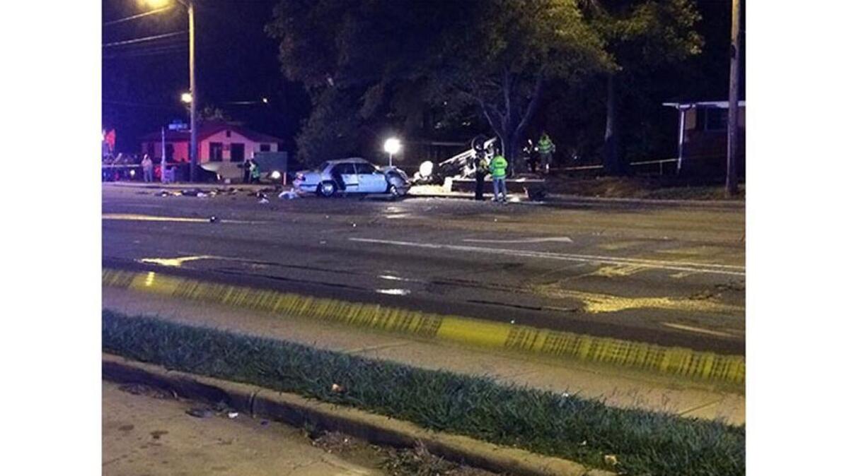 A woman died when she crashed on Beatties Ford Road after trying to drive into a pedestrian she knew and with whom she’d been arguing, police said.