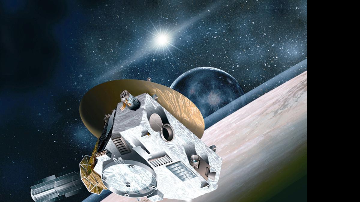 
An artist's rendering of the New Horizons spacecraft, which launched on a mission to Pluto in January 2006. It will fly by the dwarf planet Tuesday.
