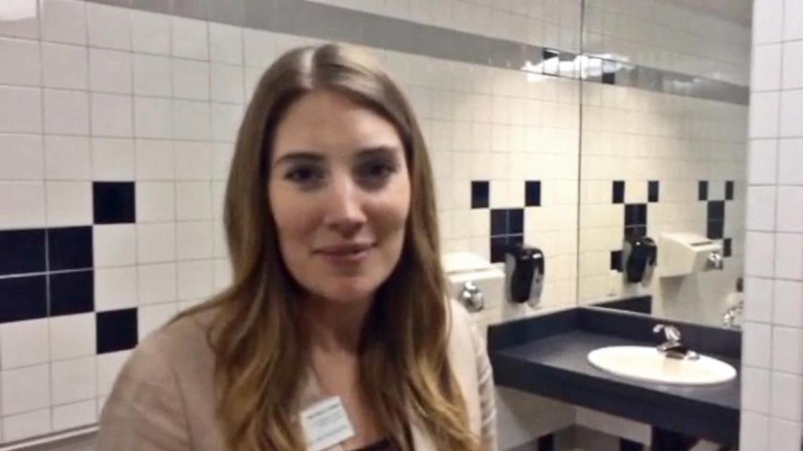 Michelle LaRue, spokeswoman for the YMCA of Pierce and Kitsap Counties, shows a private changing room at Mel Korum Family YMCA.