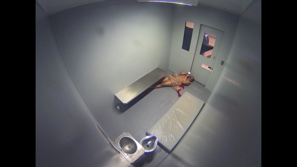 Nickolas Norberg lying on his jail cell floor hours before his death.