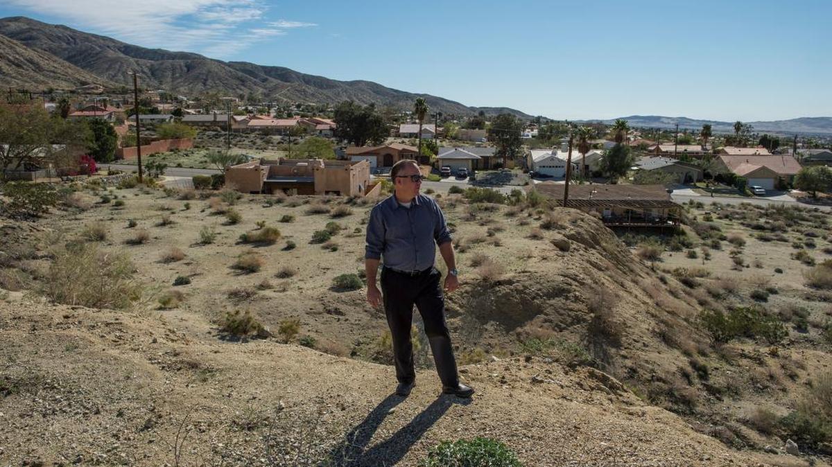 Desert Hot Springs Mayor Scott Matas backed development plans to bring in up to 3 million square feet of marijuana production warehouses and greenhouses to the economically depressed town.