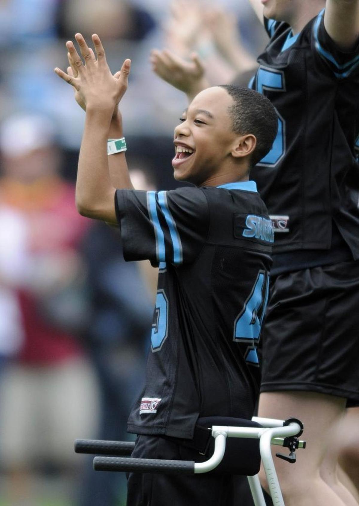 Chancellor Lee Adams, the son of Rae Carruth, at age 9. Chancellor Lee has long shown a striking facial resemblance to his imprisoned father.