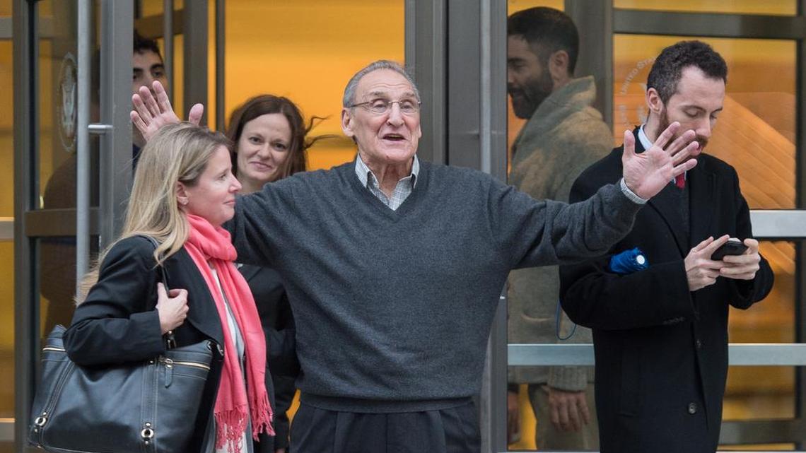 Vincent Asaro leaves Brooklyn federal court Nov. 12, 2015, in New York. Asaro was acquitted of charges he helped plan the legendary 1978 Lufthansa heist retold in the hit film "Goodfellas."
