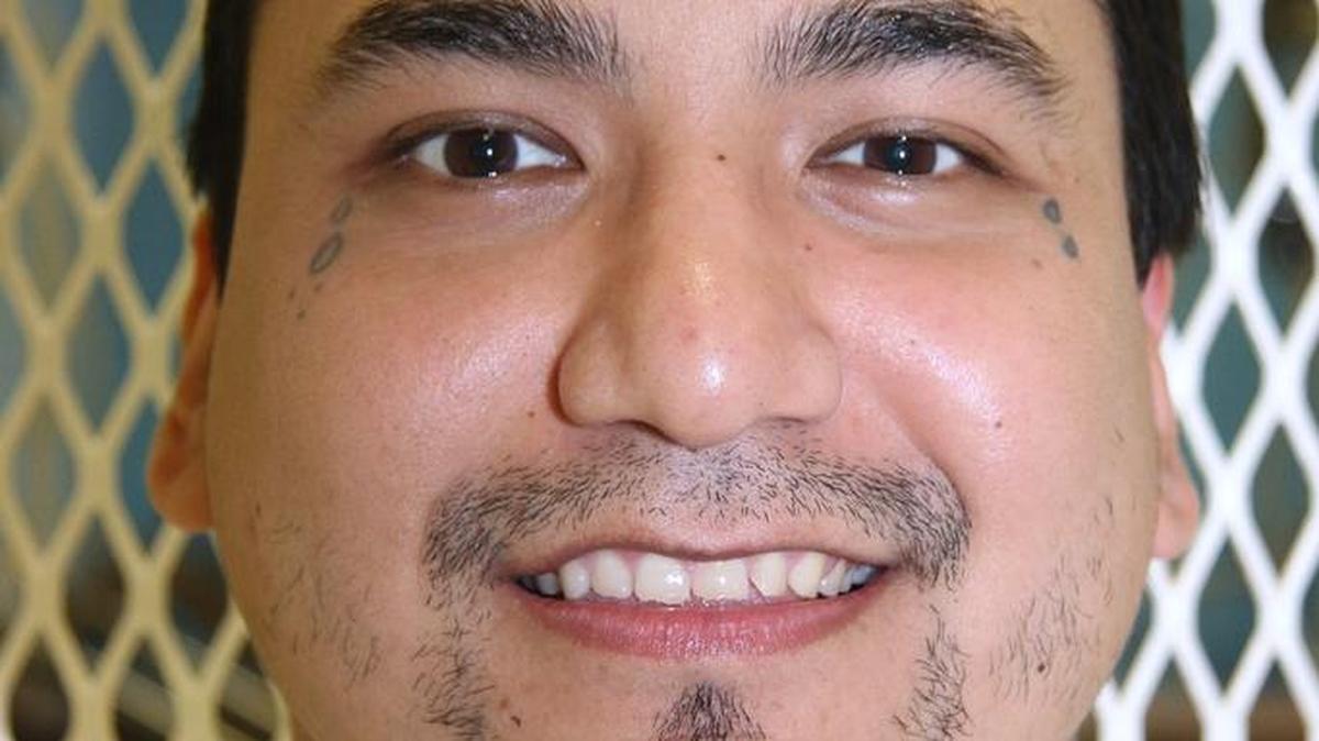 
Death row inmate Juan Garcia is photographed in a visiting cage Wednesday, Sept. 2, 2015, at the Texas Department of Criminal Justice Polunsky Unit near Livingston, Texas. 
