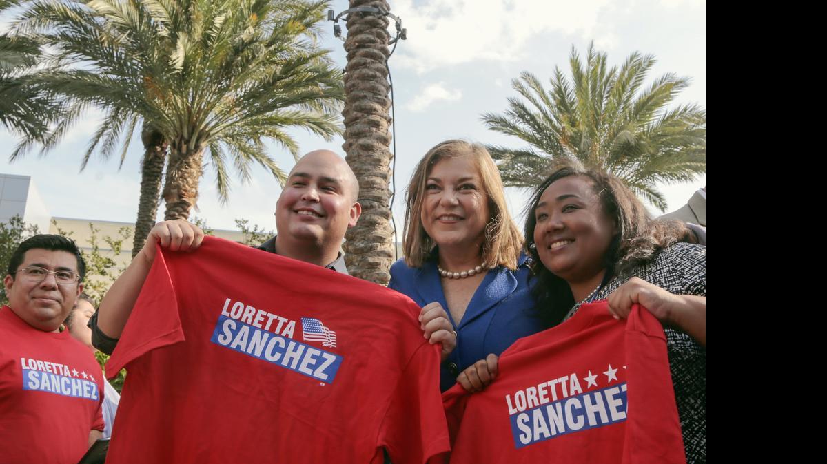
California Rep. Loretta Sanchez, second from right, apologized Sunday after a videotape surfaced showing her making a whooping cry in reference to Native Americans that brought her a cascade of reprimands from fellow Democrats to posts on Twitter. 
