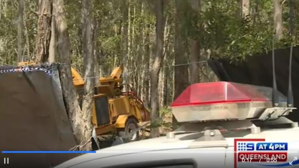 A 54-year-old Queensland man was killed instantly after accidentally falling into a wood chipper while helping a neighbor clean up her yard, cops say
