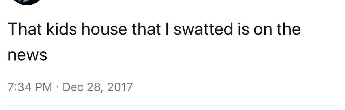 The Twitter account for a man who the online gaming community has said made the police swatting call has been suspended.