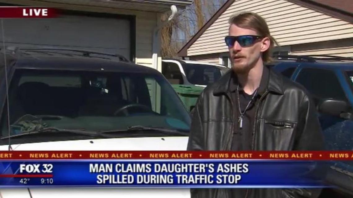 Anthony Butler says a deputy’s carelessness cost him one of his last remaining links to his daughter, Mariah, who died 11 days after her birth in 2014, when her ashes spilled from a pendant he normally wears around his neck following a traffic stop drug test March 11 in Illinois.