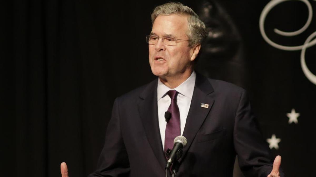 Republican presidential candidate, former Florida Gov. Jeb Bush speaks during a Forum Club of the Palm Beaches event Monday, Dec. 28, 2015, at the Palm Beach County Convention Center in West Palm Beach, Fla.