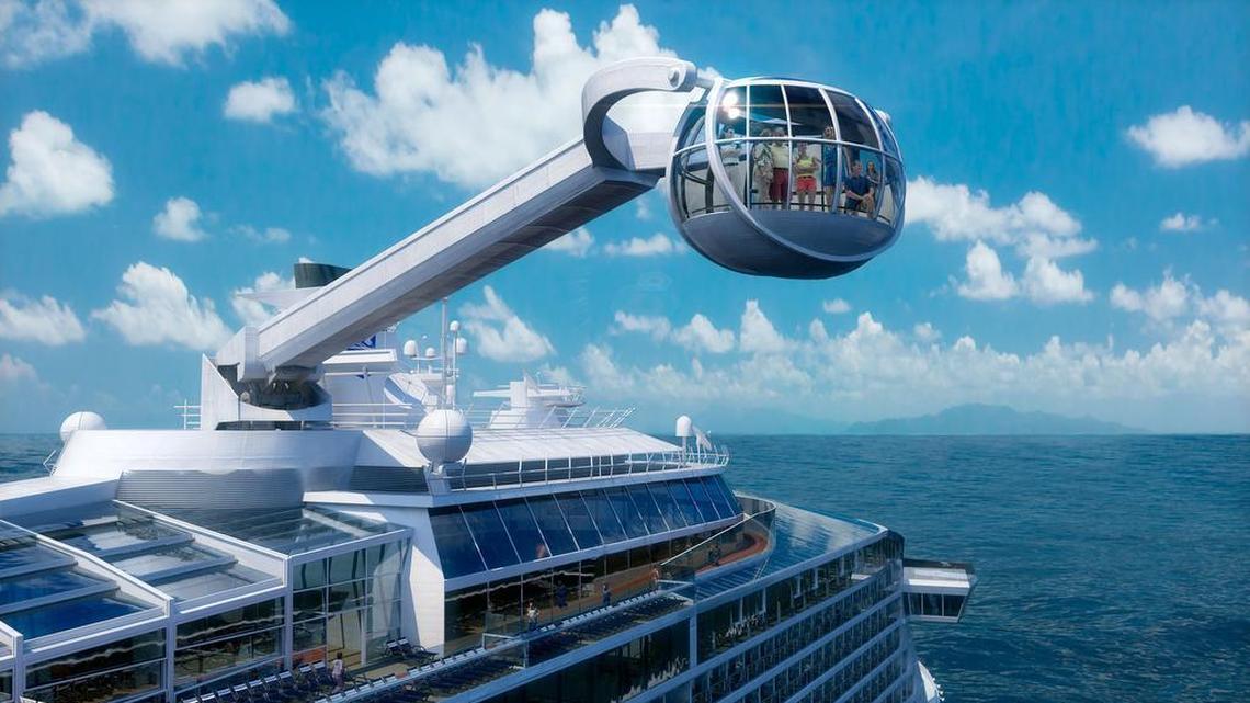 The Anthem of the Seas’ North Star capsule provides panoramic views of the ship and the ports it docks at. On Sunday afternoon, the Royal Caribbean cruise ship was caught in an Atlantic storm off Cape Hatteras, N.C. “Captain said they are in communication with the coast guard, struggling to point ship into wind but can’t move forward,” one passenger posted online. “All passengers told to stay in cabins water entered ship on upper decks, large white structure broke off top of ship landed in pool.”