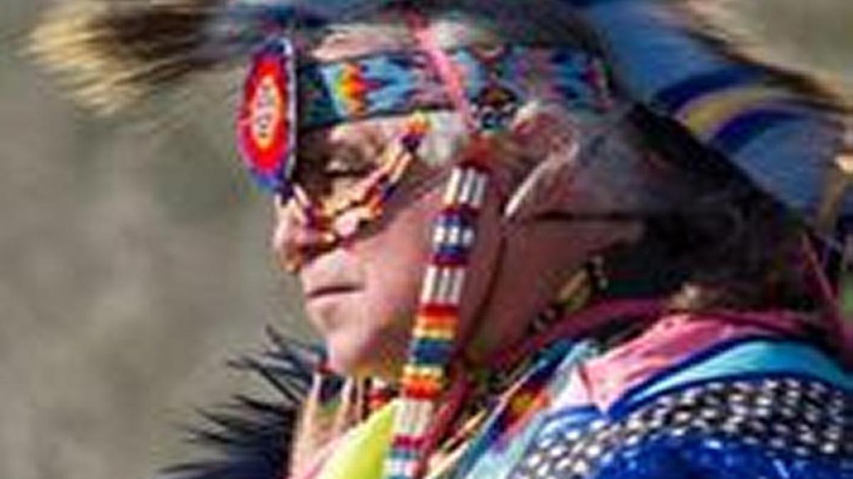 Pastor Robert Soto, vice chairman of the Lipan Apache Tribe of Texas, in ceremonial dress.