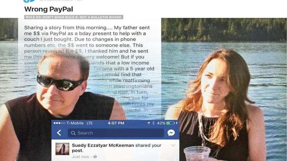 Alan Trusler, left, sent his daughter Melissa $1,200 for her birthday via PayPal. Unfortunately, he sent the money to someone else.