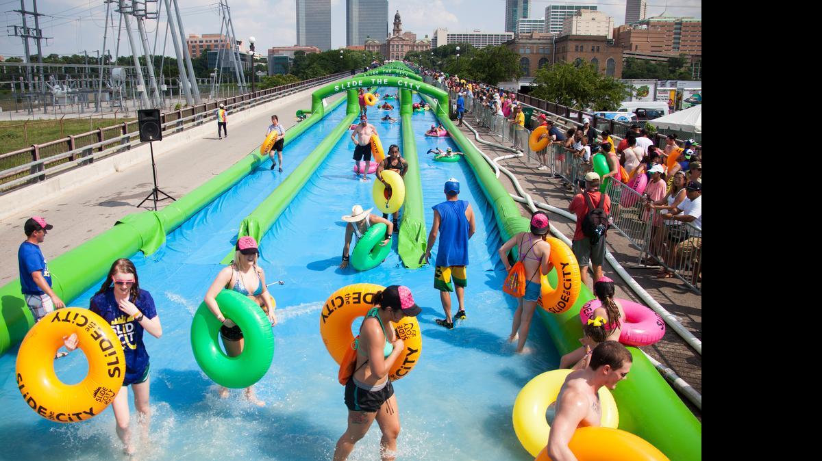 
The slide finally opened at 4:30 p.m. Two sessions had been scheduled; those with tickets for the morning slide session were offered refunds. 
