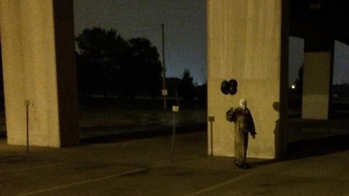 This creepy clown has been skulking around Green Bay, Wisc. for the last few days, freaking out people.
