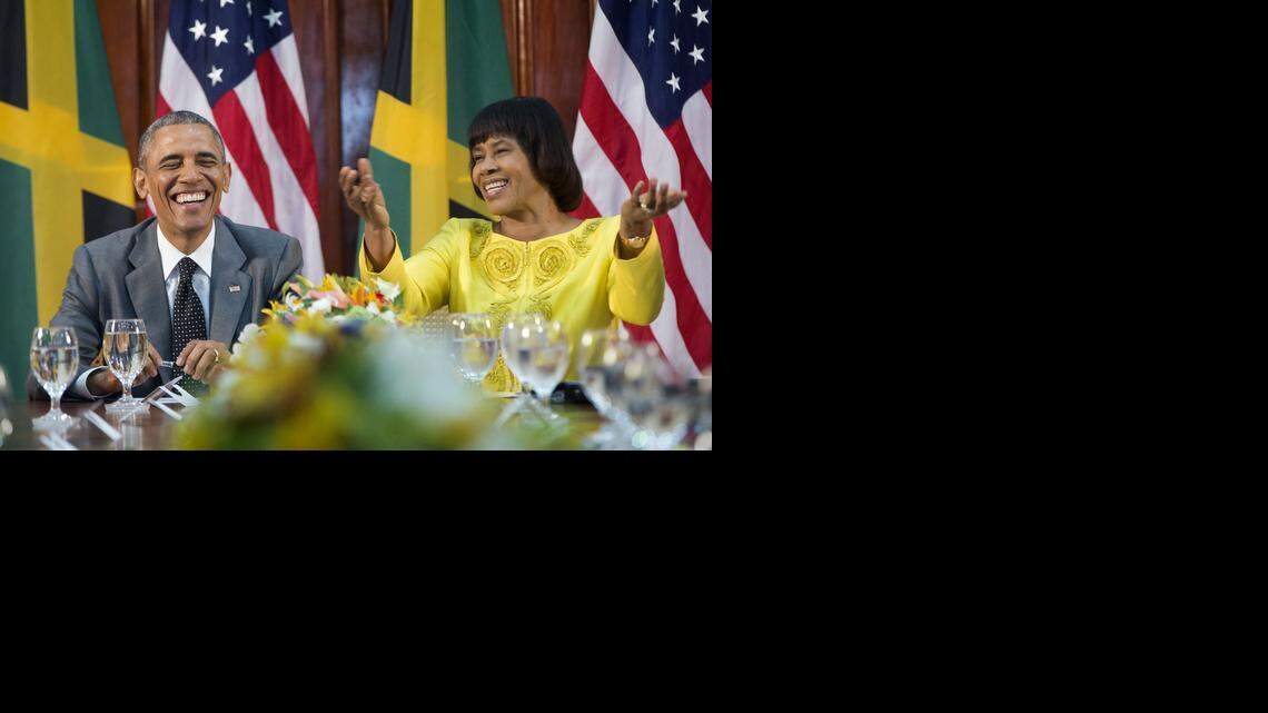 
Most of the black migration in Miami and across the country has come from the Caribbean where President Barack Obama, seen here with Jamaican Prime Minister Portia Simpson-Miller, traveled this week on the first presidential visit to Jamaica in three decades.
