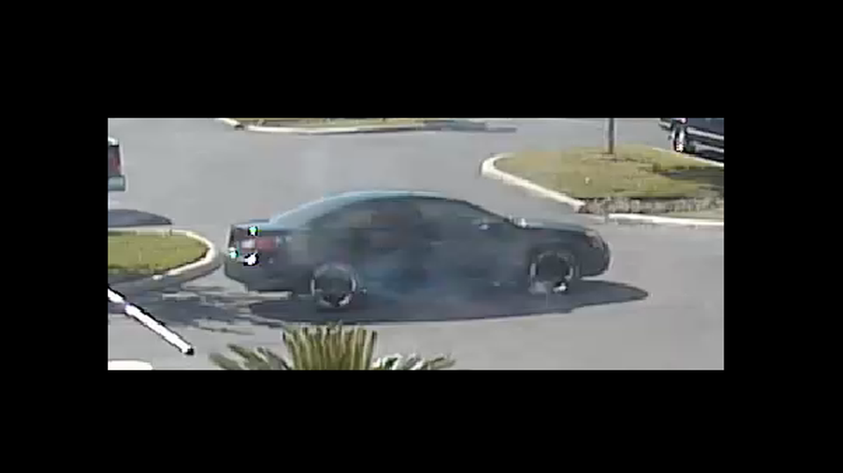 The suspect’s car in the shooting death of a police officer in San Antonio on Sunday.
