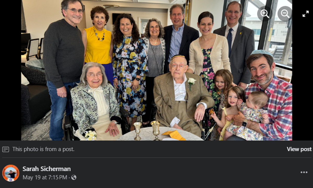 Marjorie Fiterman, 102; Bernie Littman, 100; and family. 