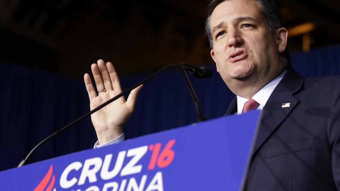 FILE - In this May 3, 2016 file photo, Sen. Ted Cruz, R-Texas speaks in Indianapolis.