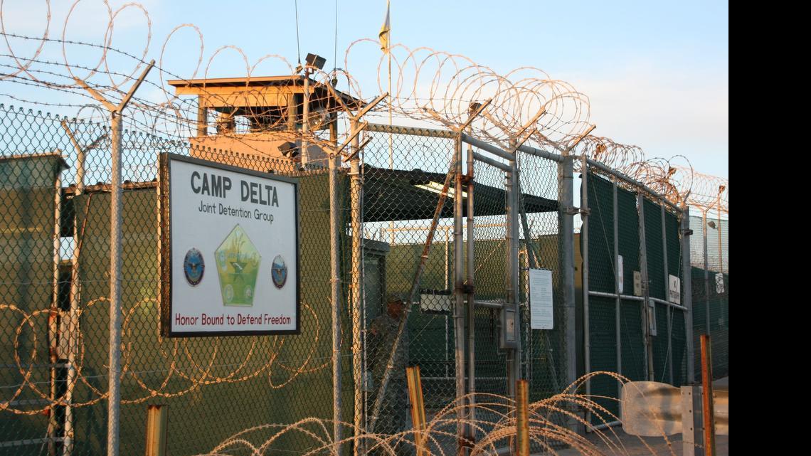 
This Oct. 24, 2010, photo shows the entrance to Camp Delta at Guantanamo Bay. Six men long held at Guantanamo Bay arrived June 13, 2015, in Oman, the first movement of detainees out of the U.S. prison for terrorism suspects in five months as Congress considers new restrictions on transfers. 
