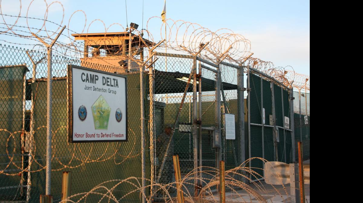 
This Oct. 24, 2010, photo shows the entrance to Camp Delta at Guantanamo Bay. Six men long held at Guantanamo Bay arrived June 13, 2015, in Oman, the first movement of detainees out of the U.S. prison for terrorism suspects in five months as Congress considers new restrictions on transfers. 

