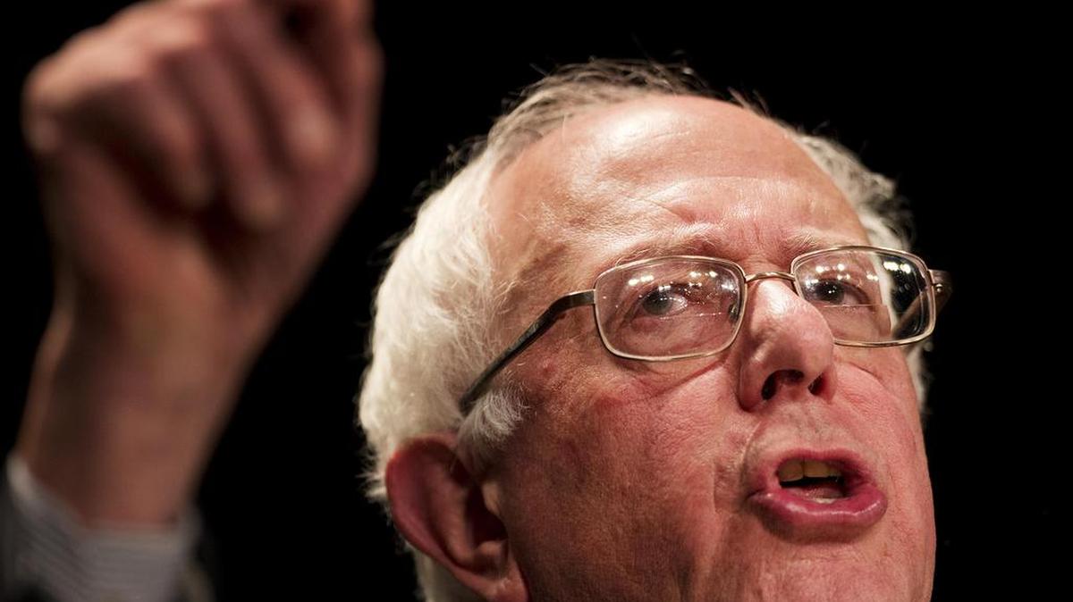 Democratic presidential candidate Sen. Bernie Sanders, I-Vt., speaks at a campaign event at the Fox Theatre Monday in Atlanta.