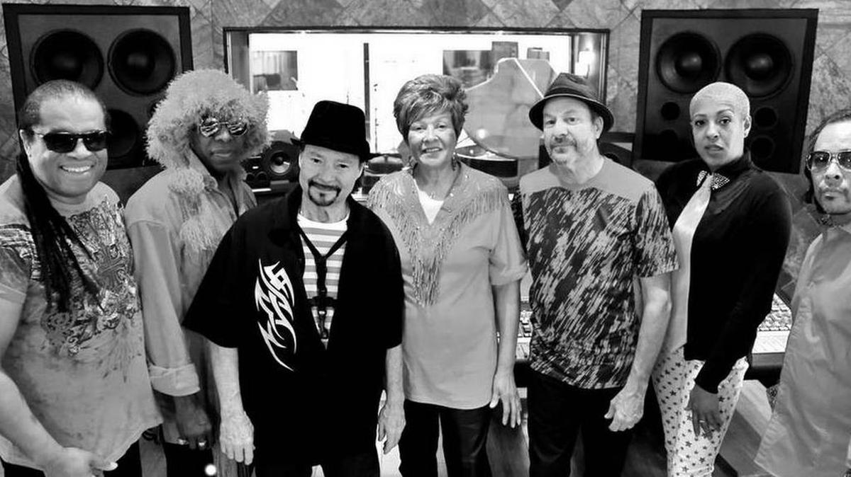 The Family Stone, with Cynthia Robinson, center. Robinson died Nov. 23, 2015, in Sacramento, Calif., following a battle with cancer. She was 71.