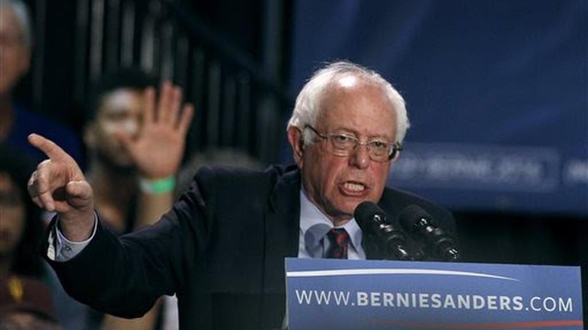 Democratic presidential candidate Sen. Bernie Sanders speaks at a campaign rally Saturday, March 19, 2016, in Phoenix.