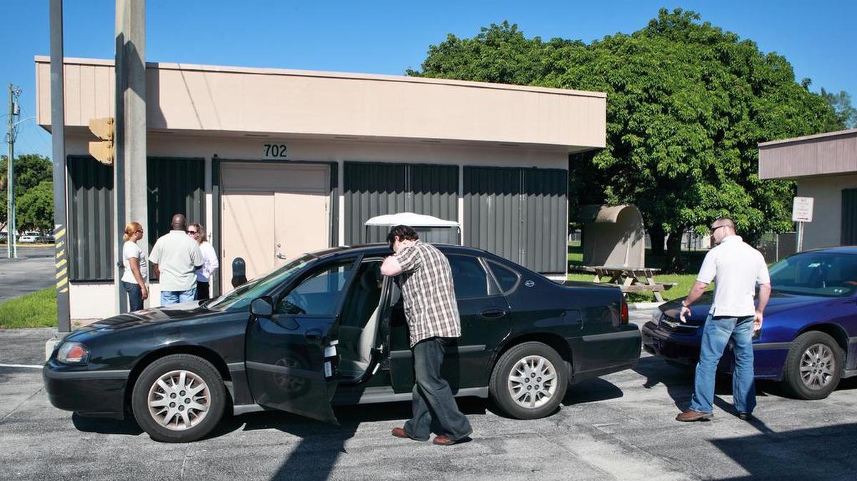 Miami-Dade police and Allstate employees demonstrate detecting a staged crash.