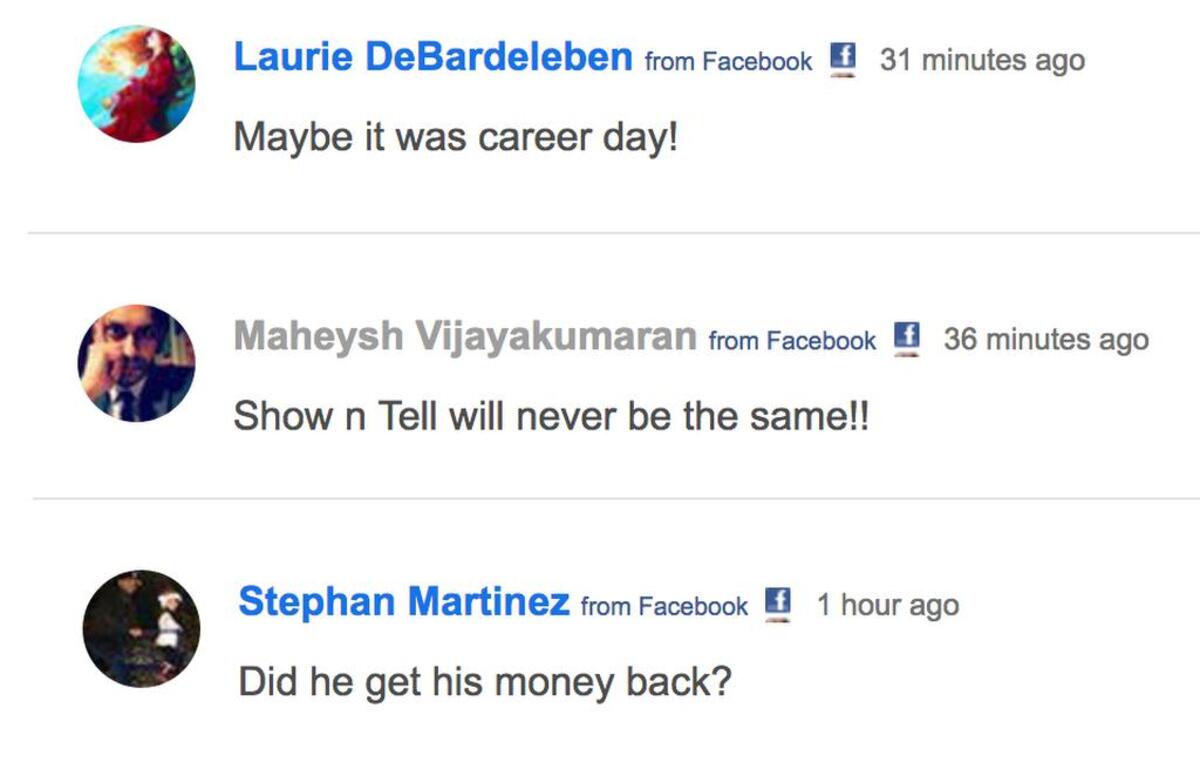 Some readers of the story on Statesman.com noted the humor in the situation.