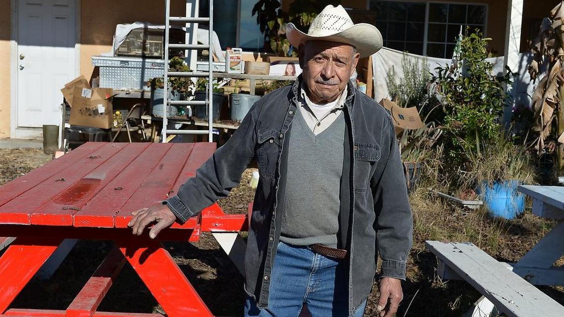 Felipe Ruelas, shown here at his home in Hughson on Tuesday morning, Dec. 29, 2015, has been threatened with losing his home’s electricity because renters at another property owned by the Ruelas family in Modesto ran up an estimated $23,000 bill with a marijuana grow.