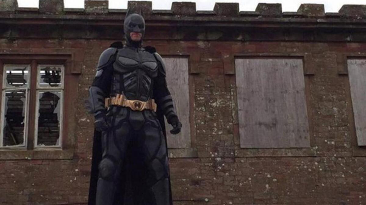 A British costume company has dispatched the Caped Crusader to the streets to “battle” creepy clowns.
