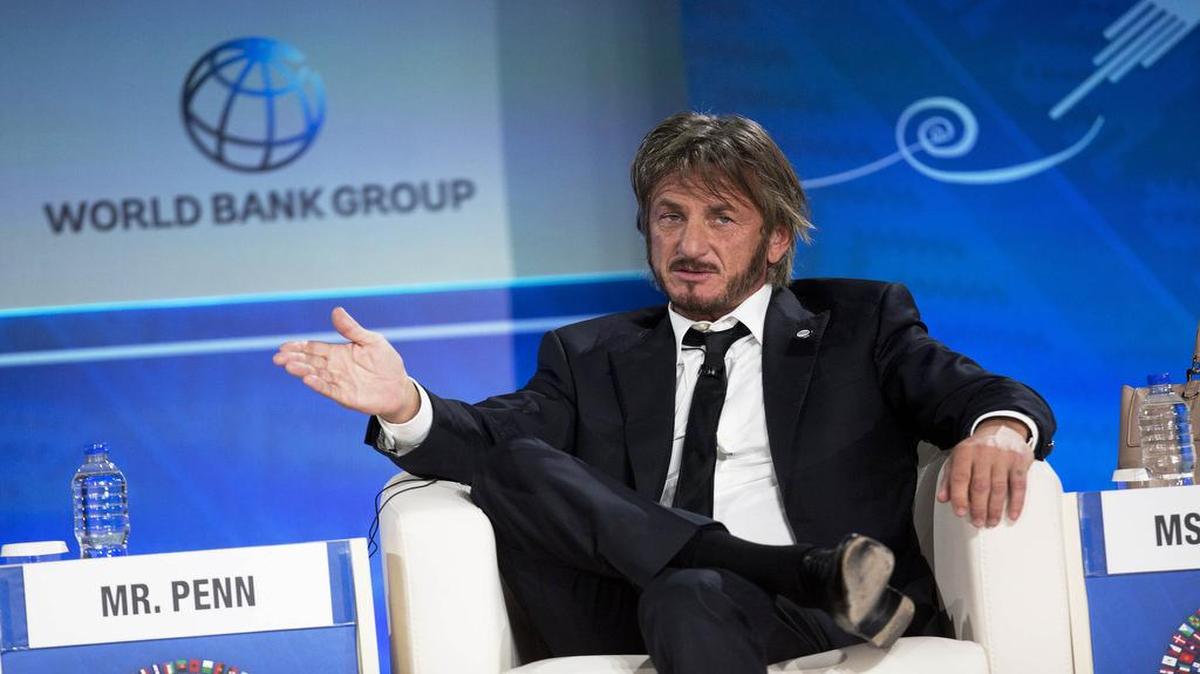 Sean Penn speaks during a forum with young entrepreneurs on Oct. 8, 2015, during the IMF and World Bank annual meeting in Lima, Peru. Late Saturday, Jan. 9, 2016, Rolling Stone magazine published an interview that Guzman apparently gave to Penn in his hideout in Mexico months before his recapture.