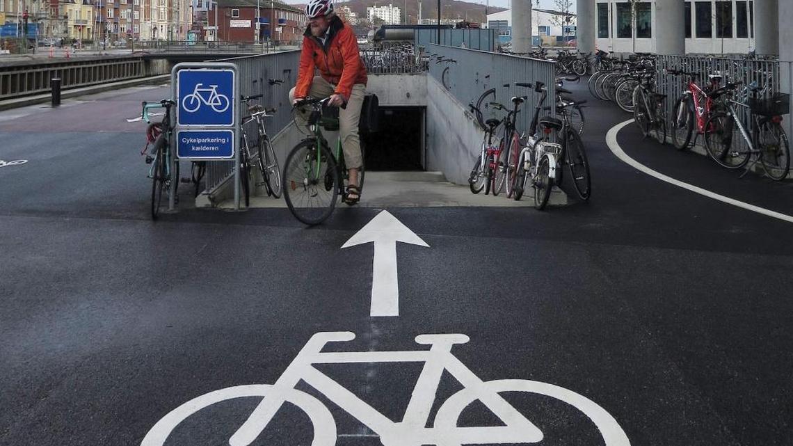 An underground bike garage in Aarhus, Denmark, is one example of the investment European cities are making in cycling infrastructure. With bike infrastructure that’s often already impressive, the cities are preparing to spend even more as they try to reduce traffic congestion and carbon footprint. Photo taken Nov. 9, 2015.