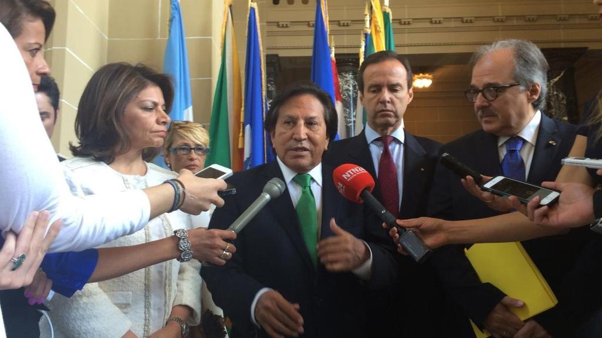 From left: former Presidents Laura Chinchilla of Costa Rica, Alejandro Toledo of Peru and Jorge Quiroga of Bolivia at the Organization of American States in Washington on Friday.