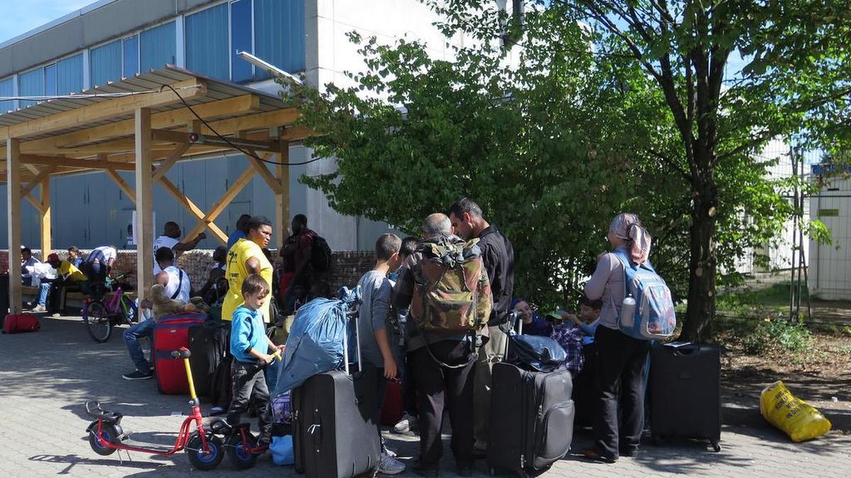 
New arrivals at the reception center in Munich, a former military barracks that now houses 1,500 asylum seekers awaiting rulings on their cases. 
