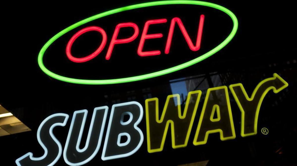 A Subway fast food restaurant's sign is shown, Monday, Oct. 24, 2016, in New York.