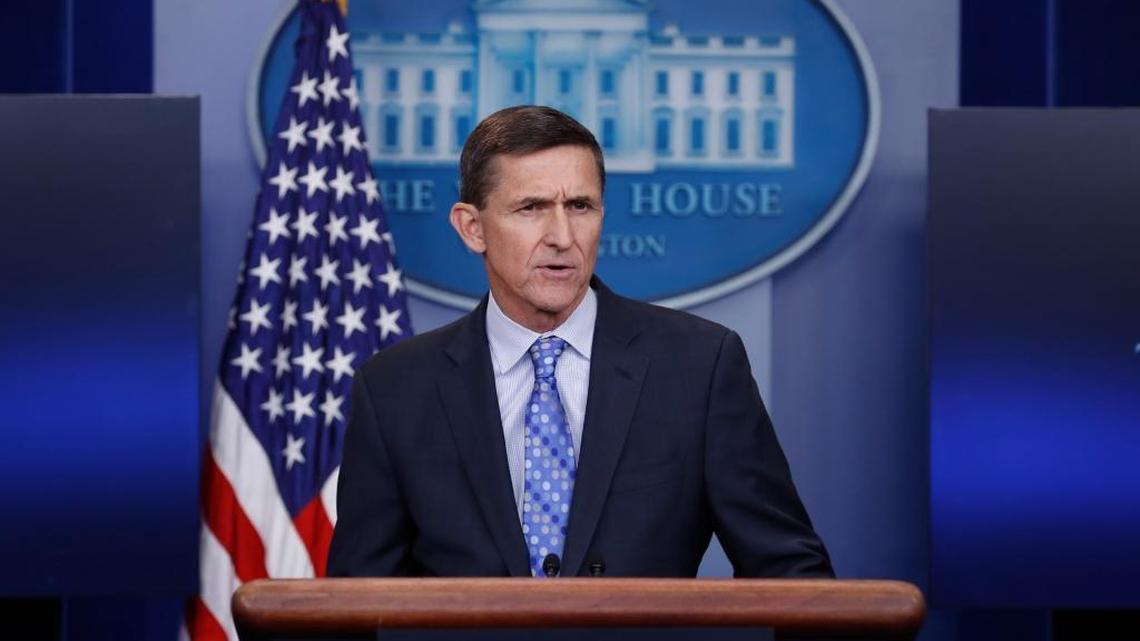 National Security Adviser Michael Flynn issued a warning to Iran during the daily news briefing at the White House on Wednesday, Feb. 1, 2017.