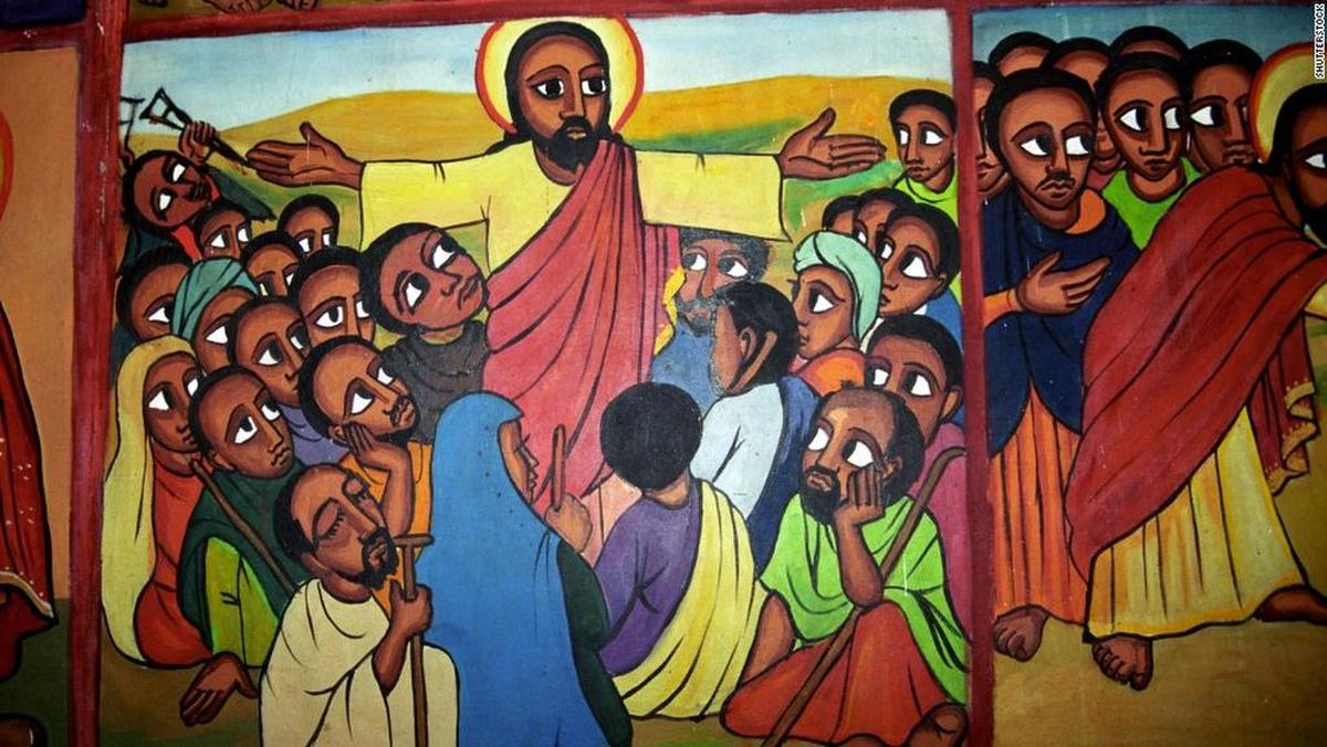 Jesus is often painted as a black man in remote African villages.