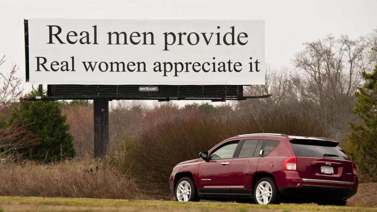 A billboard between Winston-Salem and Greensboro has drawn ire from women and other residents who believe its misogynistic.