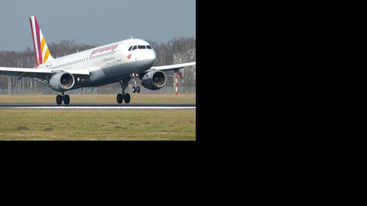 
The March 7, 2014 photo shows an Airbus A320 of German airline Germanwings as it lands at the airport in Hamburg, northern Germany. A Germanwings passenger jet carrying 148 people crashed in the French Alps region as it traveled from Barcelona to Duesseldorf Tuesday, March 24, 2015. 
