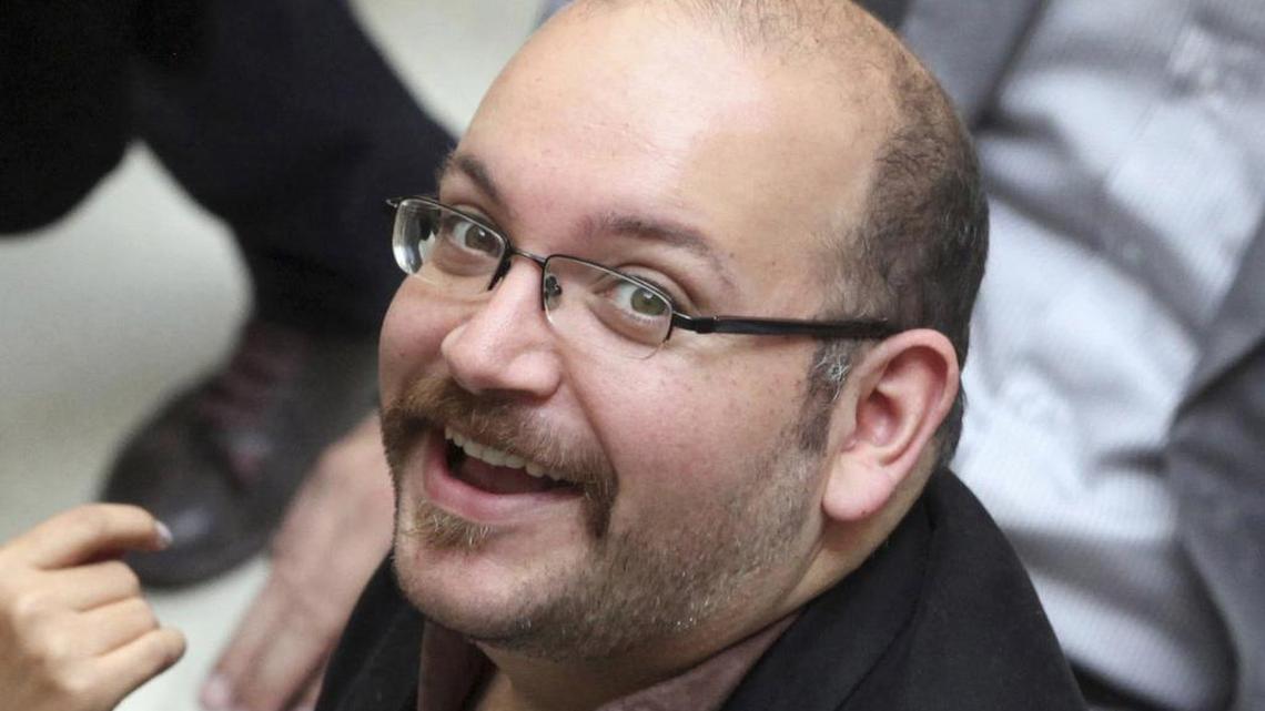 Jason Rezaian, an Iranian-American correspondent for the Washington Post, beams as he attends a presidential campaign of President Hassan Rouhani in Tehran in 2013. Rezaian was arrested along with his wife when security forces raided their home on July 22, 2014. Before his release, he had been held for over 500 days, longer than 52 Americans were held during the 1979-81 Iran hostage crisis and by far the lengthiest detention of a Western journalist by Tehran. Officials did not tie the release directly to the nuclear talks and said they had not wanted the detained Americans to be “used as leverage.”