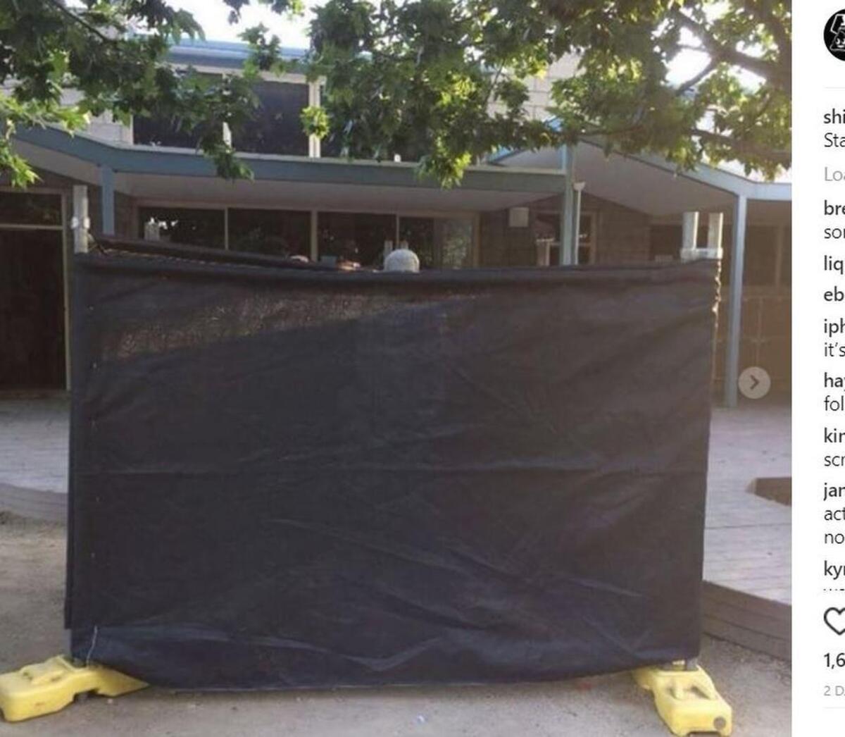 The statue was eventually blocked off entirely, according to photos posted on Instagram.