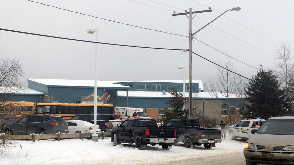 La Loche Community School is shown on Friday, Jan. 22, 2016. Prime Minister Justin Trudeau said the shootings occurred at the high school and another location but did not say where in the remote aboriginal community. School shootings are rare in Canada.