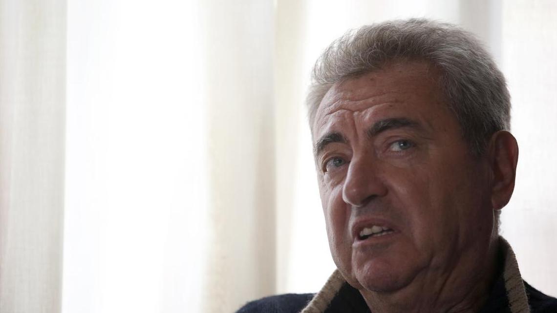 Capt. Vlatko Vodopivec, the pilot who had landed a jetliner in Somalia with a large hole on its fuselage speaks, during an interview with The Associated Press in Belgrade, Serbia, on Sunday, Feb. 7, 2016. Vodopivec says he has never doubted it was caused by a bomb and described the security at Mogadishu airport as “zero.”