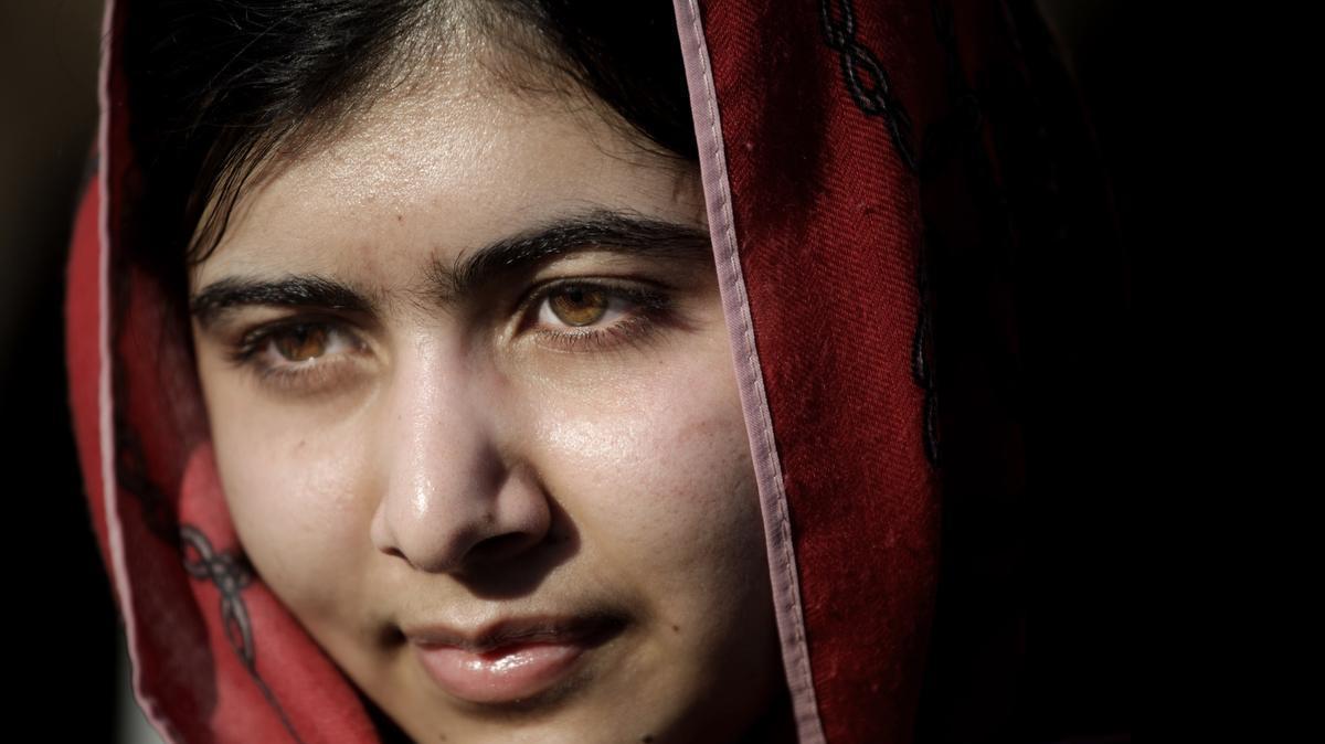 
Malala Yousafzai, visiting a refugee camp in Jordan in 2014. 
