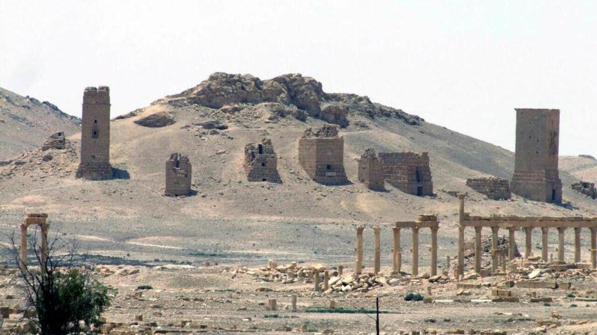 
Syrian activists said late Sunday, Oct. 4, 2015, that Islamic State militants have destroyed a nearly 2,000-year-old arch in the ancient city of Palmyra, the latest victim in the group’s campaign to destroy historic sites across the territory it controls in Iraq and Syria.
